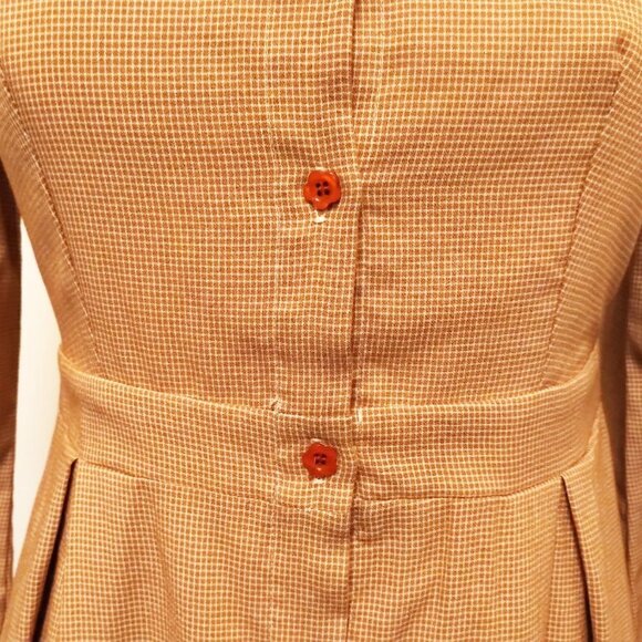 Vintage BOHO Cottagecore Long Sleeve Fit& Flare button down Gingham Shirt Dress - Picture 7 of 16